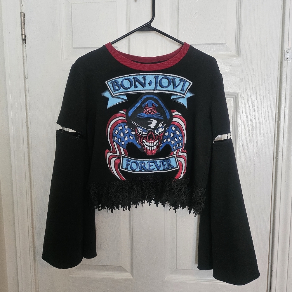 Bon Jovi Black Fringe Sweatshirt